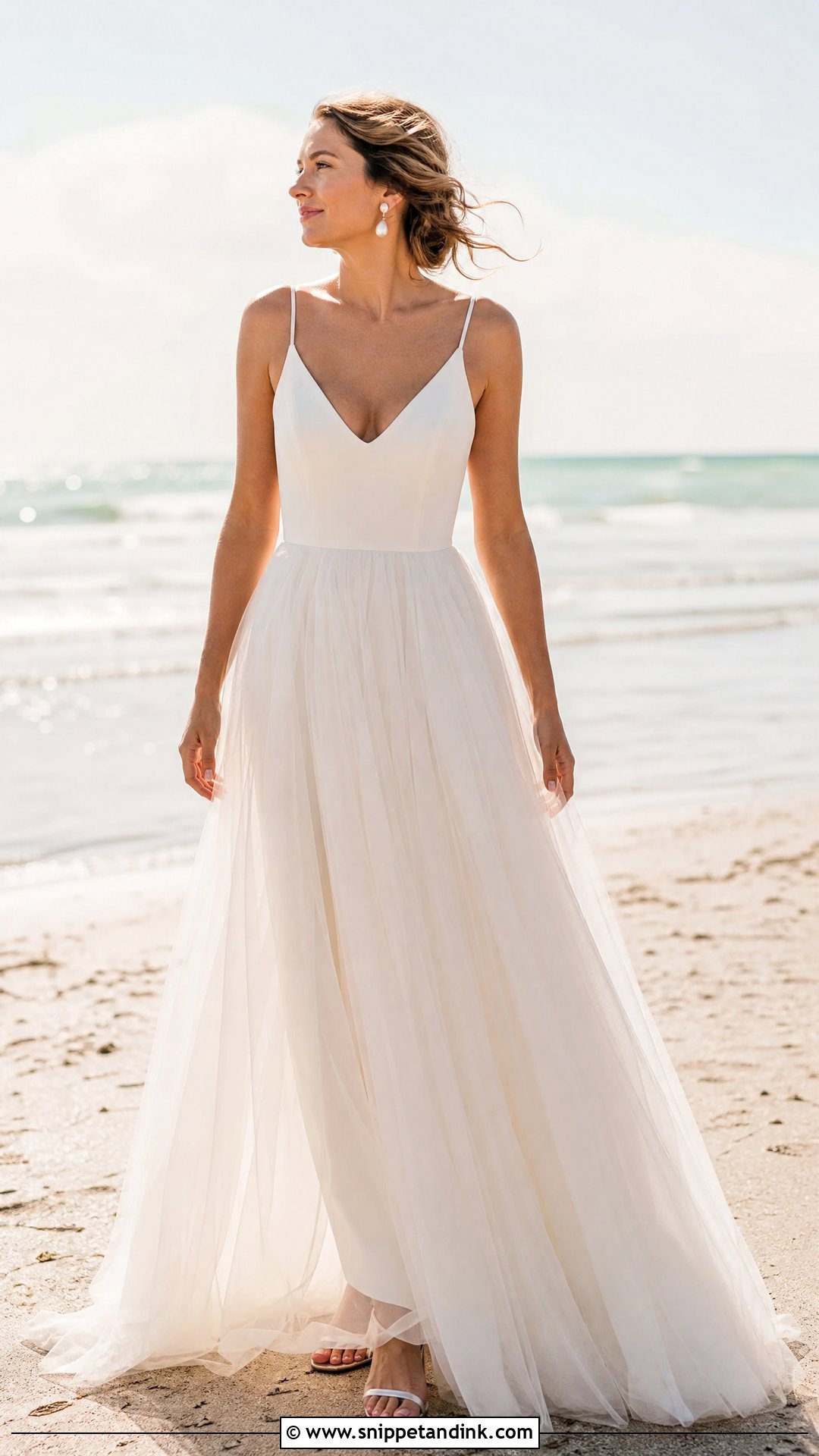 Simple Tulle Beach Wedding Dress - Snippet and Ink - 25 Simple Beach Wedding Dress Ideas