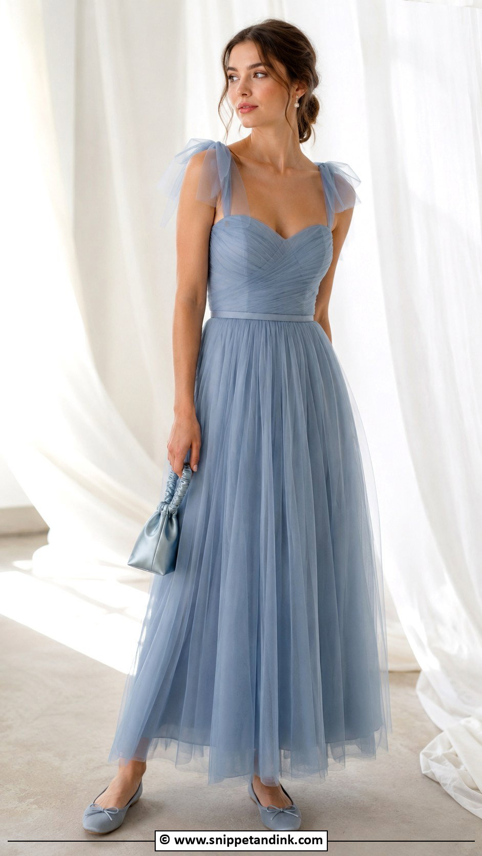 Simple Tulle Gown With Ballet Flats - Snippet and Ink - 30 Simple Gown Styles