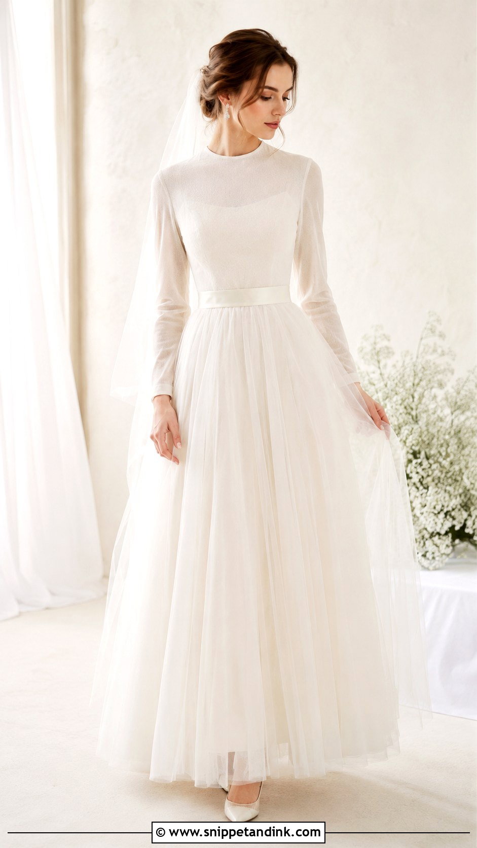 Simple Tulle Wedding Dress - Snippet and Ink - 25 Simple Modest Wedding Dresses