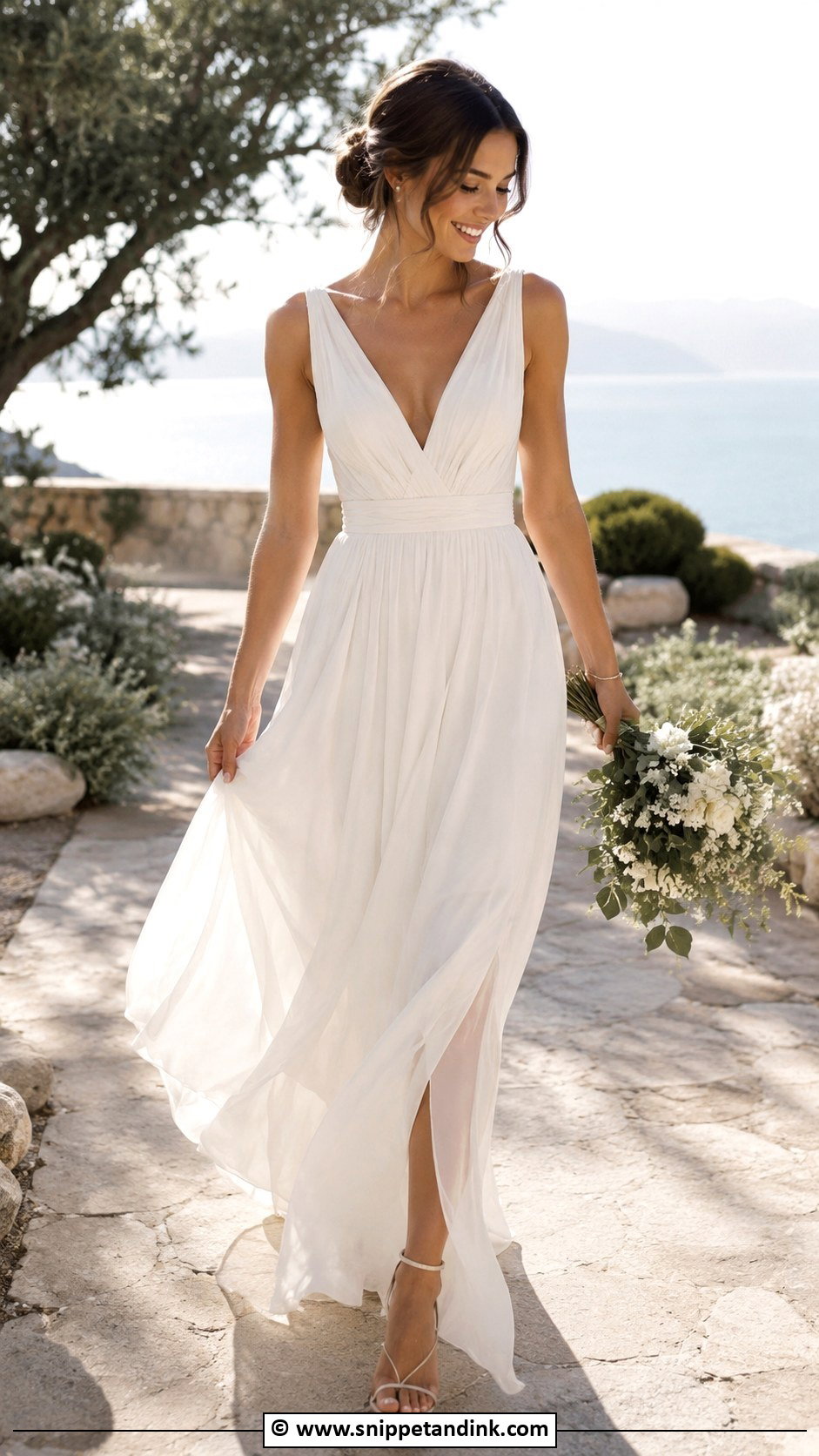 Simple V Neck Bride Dress - Snippet and Ink - 35 Simple Bride Dress Ideas