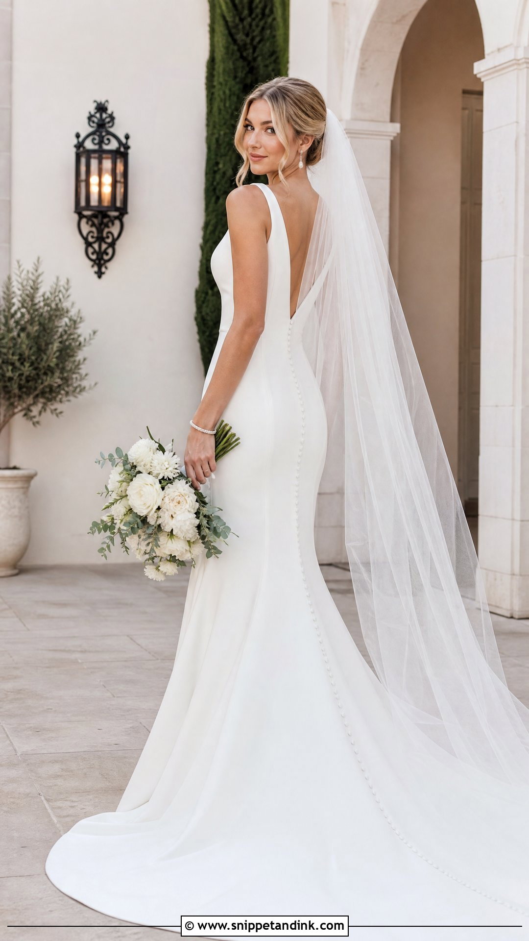 Simple V Neck Fit And Flare Wedding Dress - Snippet and Ink - 20 Simple V Neck Wedding Dress Ideas