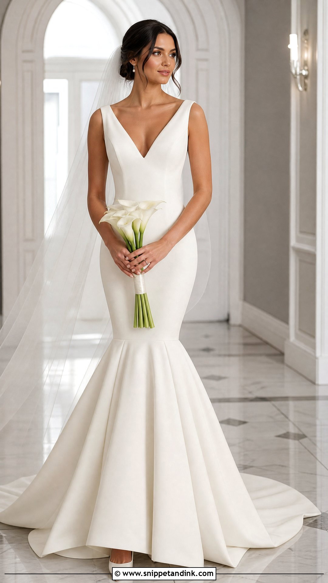 Simple V Neck Mermaid Wedding Dress - Snippet and Ink - 20 Simple V Neck Wedding Dress Ideas