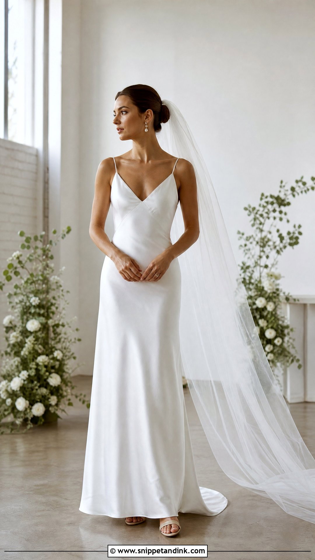 Simple V Neck Slip Wedding Dress - Snippet and Ink - 20 Simple V Neck Wedding Dress Ideas