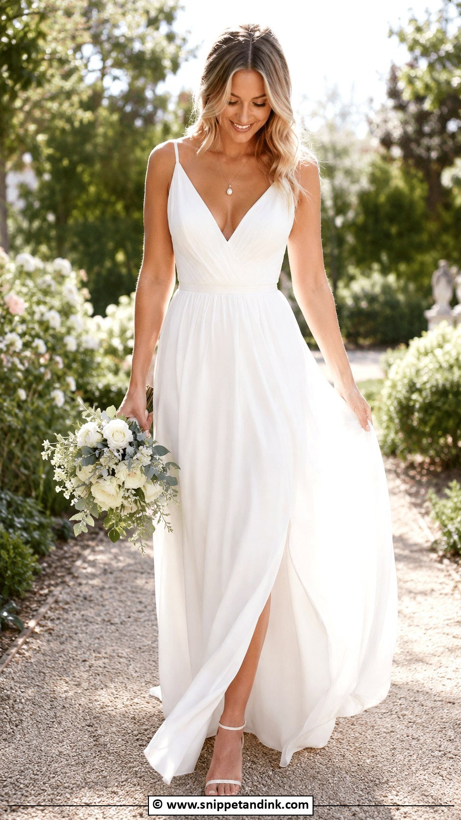 Simple V Neck Wedding Dress - Snippet and Ink - 35 Simple Wedding Dresses