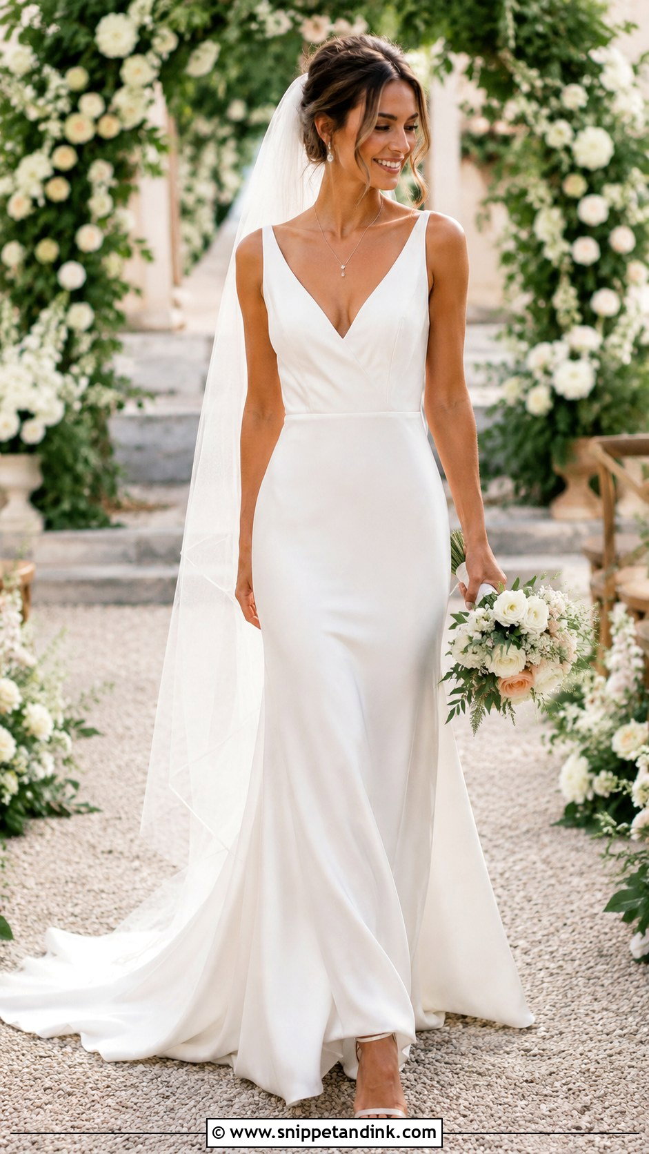 Simple V Neck Wedding Dress - Snippet and Ink - 25 Schlichtes Hochzeitskleid Ideas