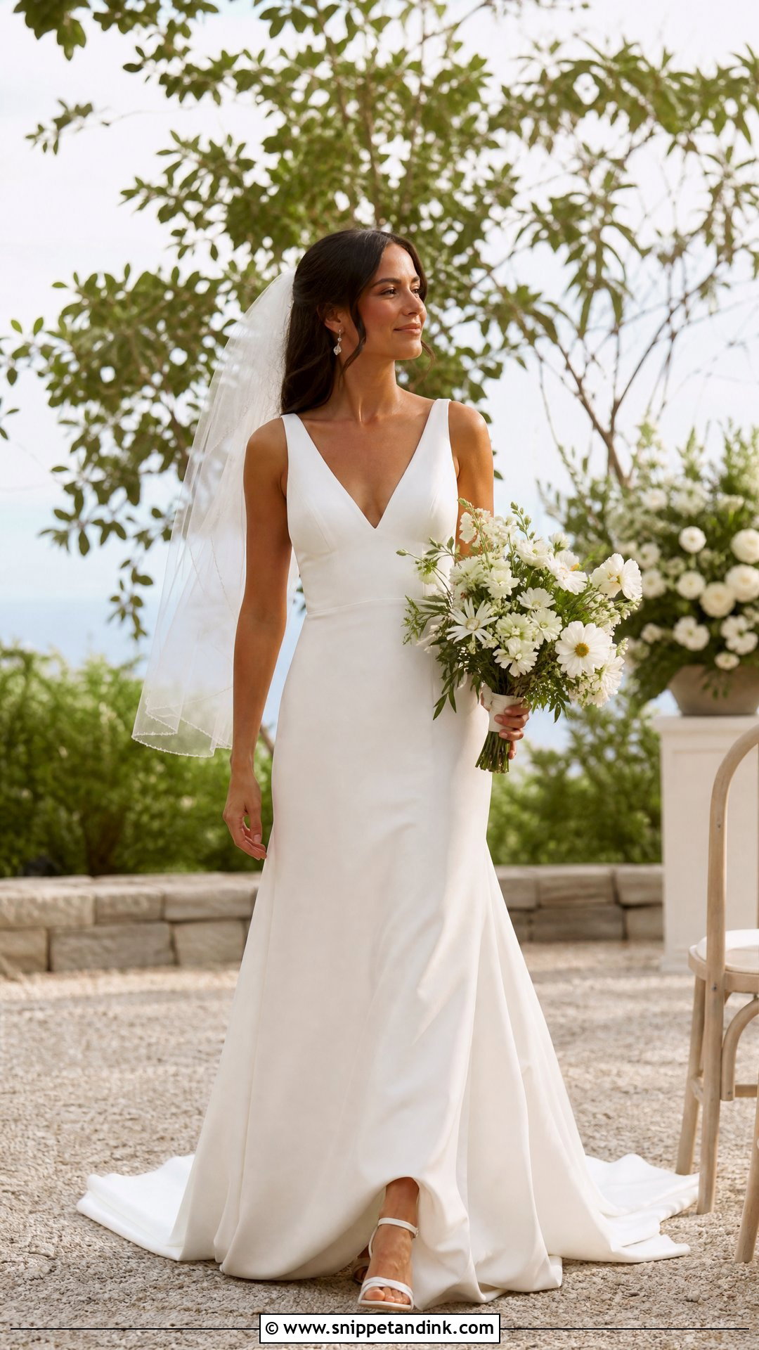 Simple V Neck Wedding Dress - Snippet and Ink - 20 Simple Dream Wedding Dresses