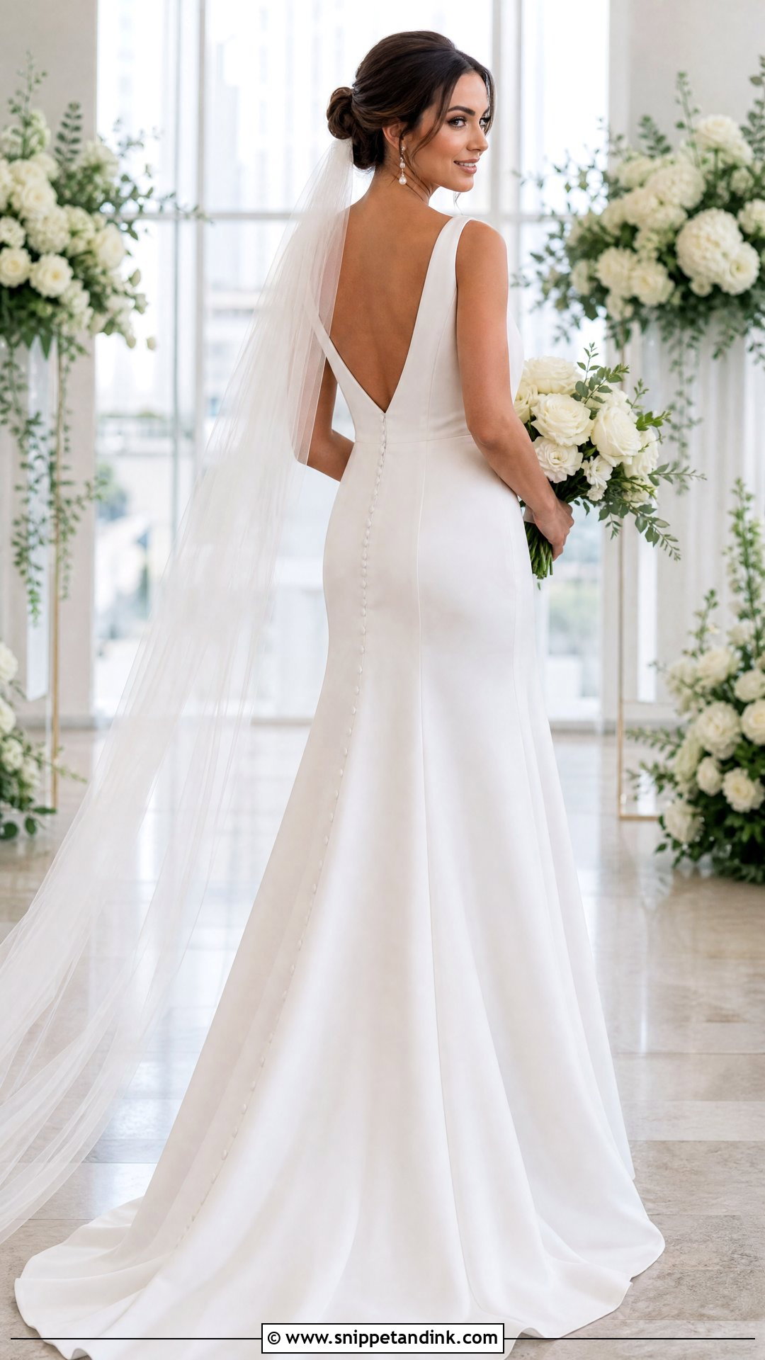 Simple V Neck Wedding Dress With Open Back - Snippet and Ink - 20 Simple V Neck Wedding Dress Ideas
