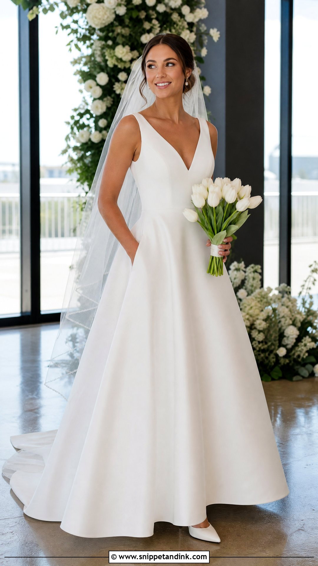 Simple V Neck Wedding Dress With Pockets - Snippet and Ink - 20 Simple V Neck Wedding Dress Ideas