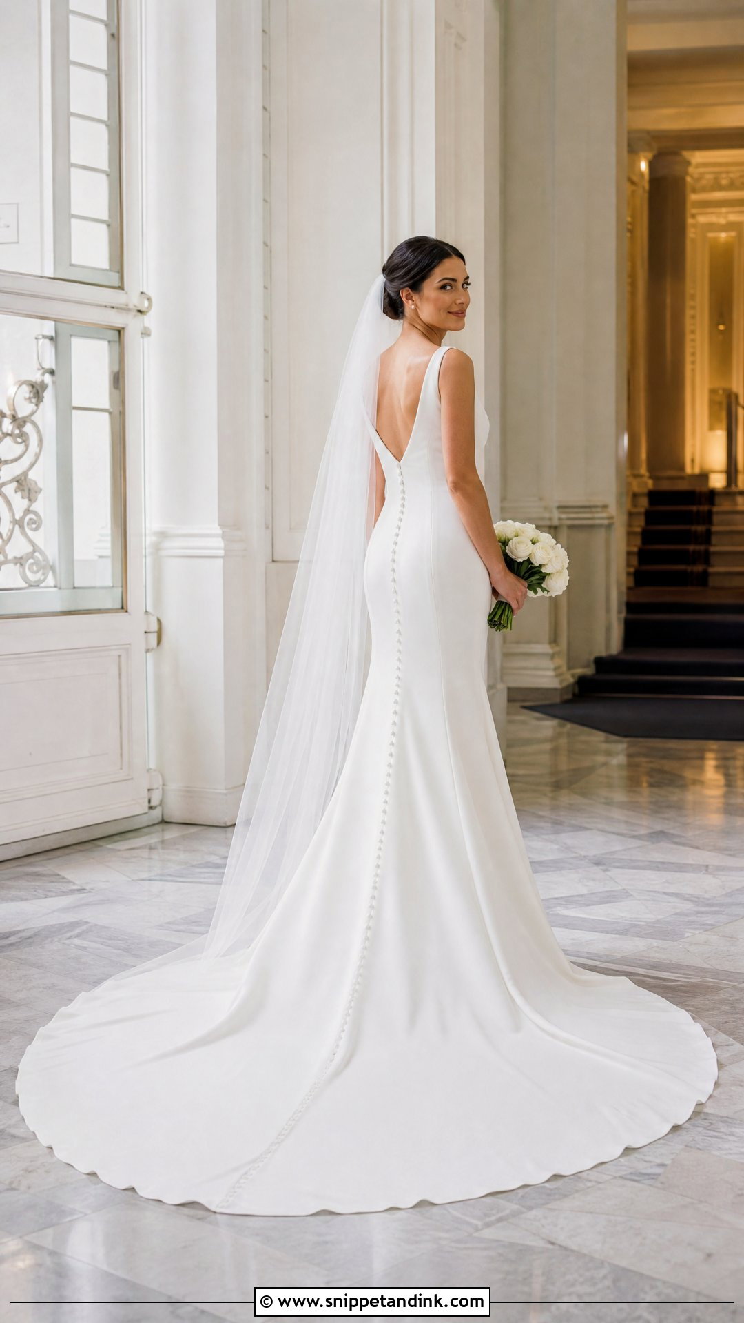 Simple V Neck Wedding Dress With Train - Snippet and Ink - 20 Simple V Neck Wedding Dress Ideas