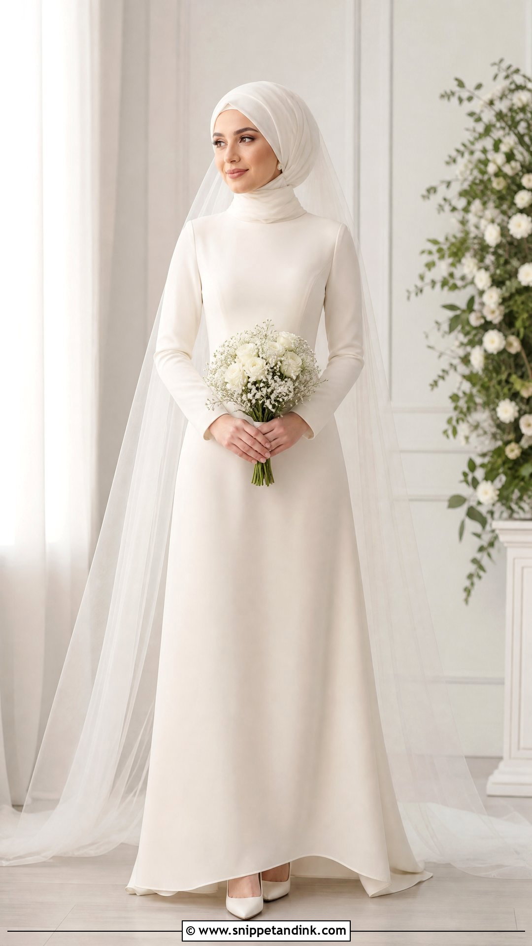 Simple Veil Wedding Dress Hijab - Snippet and Ink - 25 Simple Wedding Dress Hijab Ideas