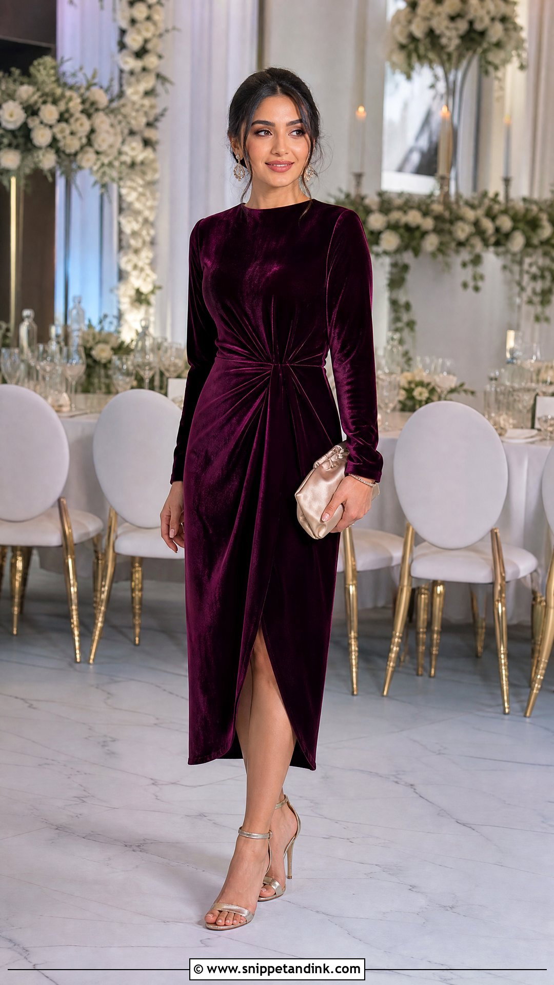 Simple Velvet Dress Wedding Outfit - Snippet and Ink - 25 Simple Wedding Outfits