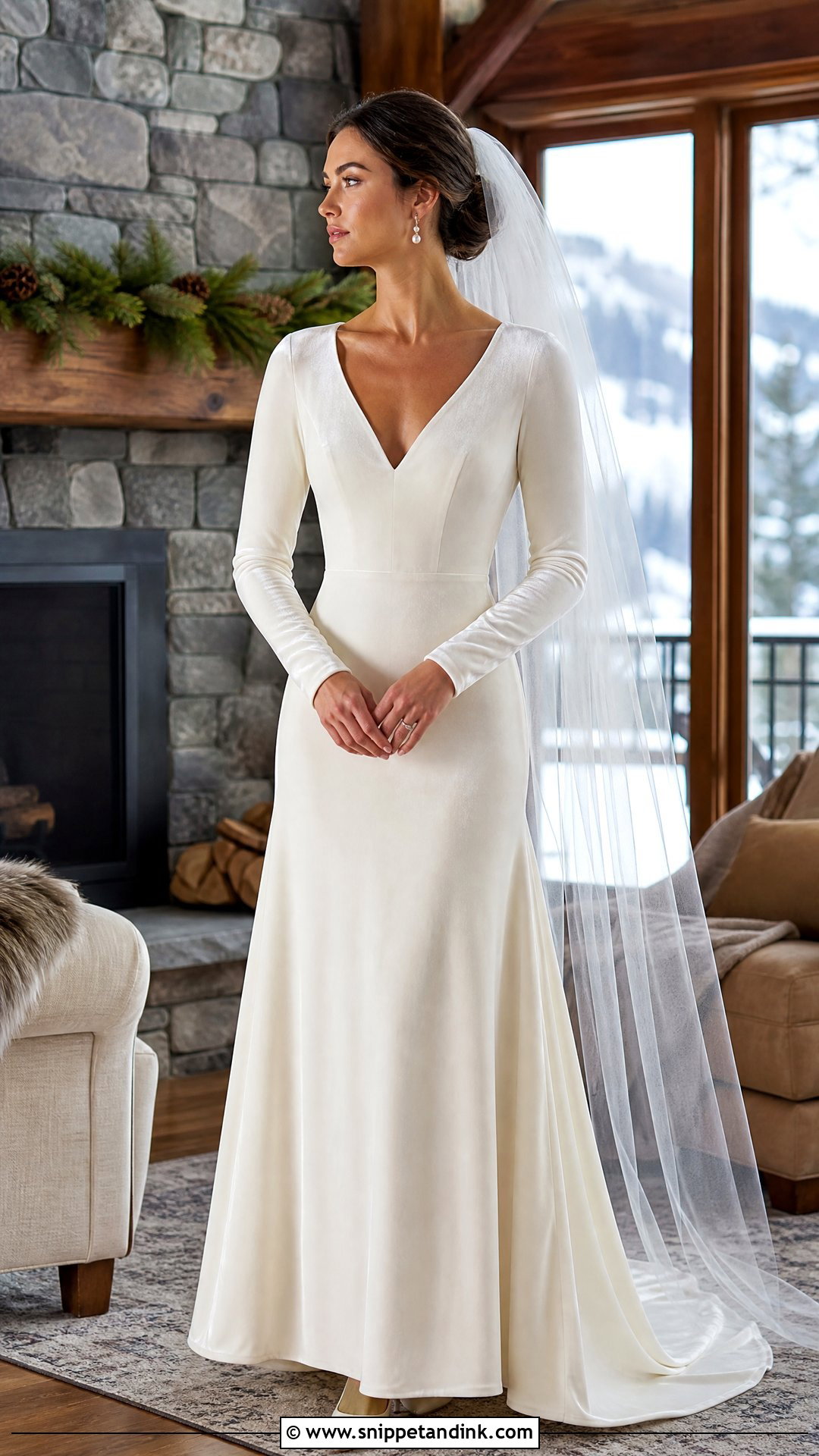 Simple Velvet Winter Wedding Dress - Snippet and Ink - 20 Simple Winter Wedding Dress Ideas
