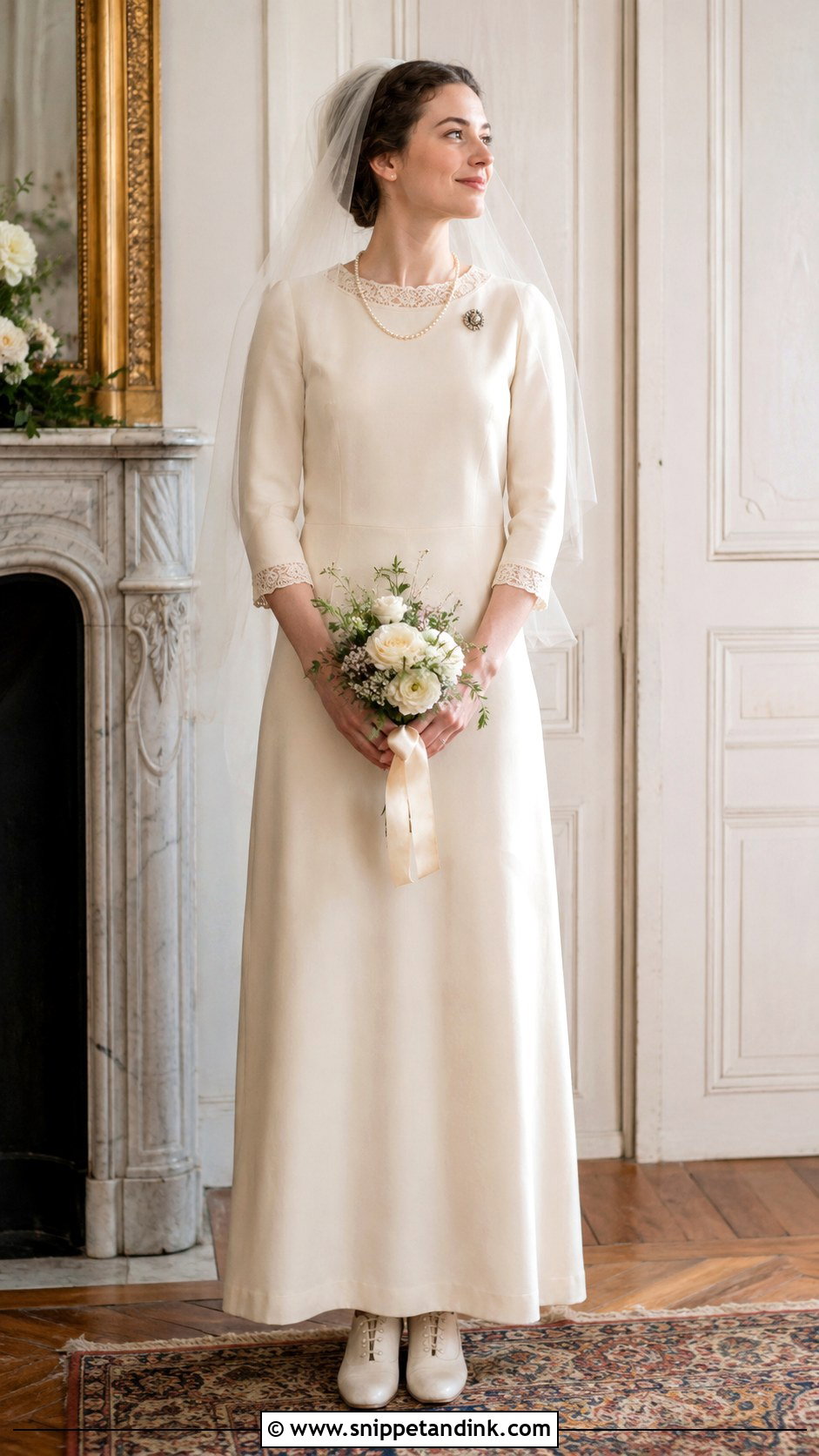 Simple Wartime 1910s Wedding Dress - Snippet and Ink - 20 1910s Wedding Dress Ideas