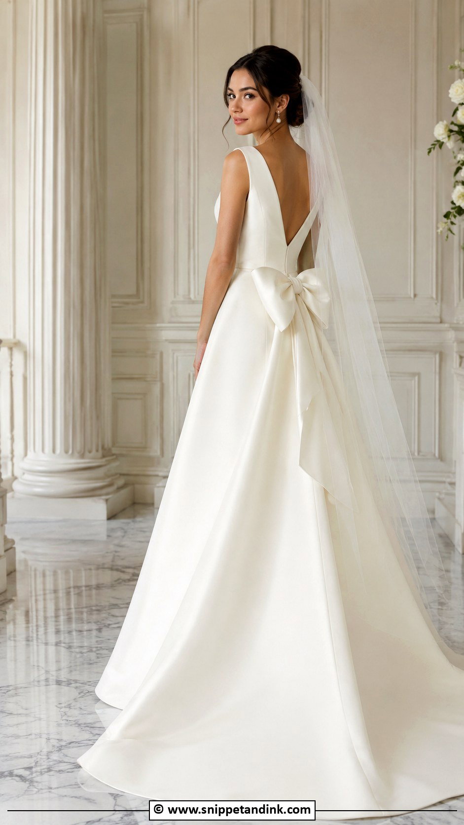 Simple Wedding Dress With Bow - Snippet and Ink - 35 Simple Wedding Dresses