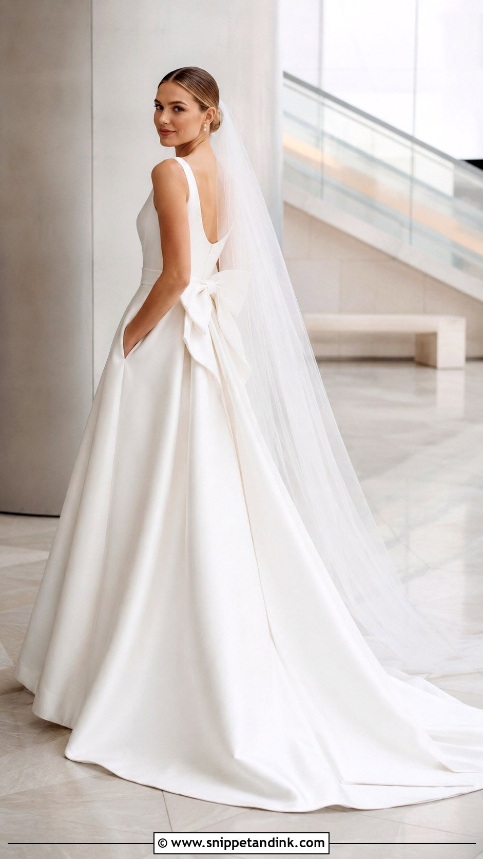 Simple Wedding Dress With Bow - Snippet and Ink - 20 Simple But Elegant Wedding Dresses