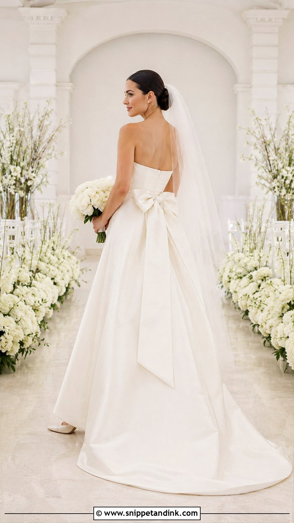Simple Wedding Dress With Bow - Snippet and Ink - 20 Simple Chic Wedding Dress Ideas