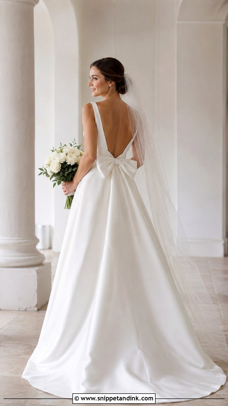 Simple Wedding Dress With Bow - Snippet and Ink - 25 Simple Classic Wedding Dress Ideas