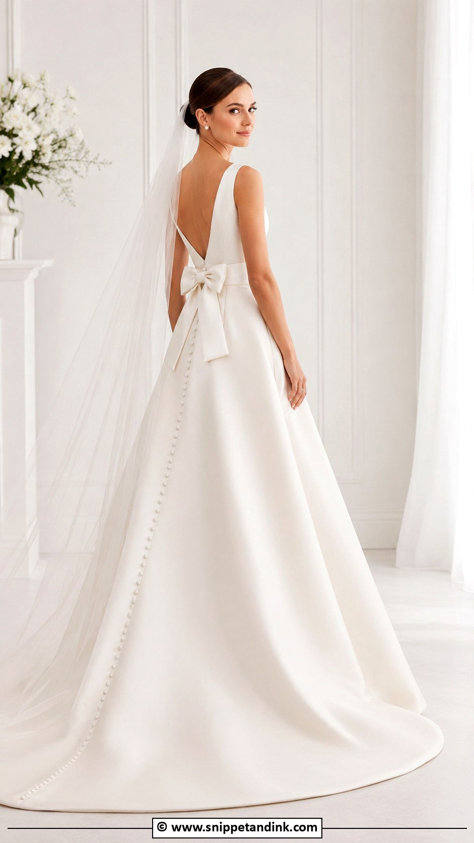Simple Wedding Dress With Bow - Snippet and Ink - 30 Simple Timeless Wedding Dress Ideas
