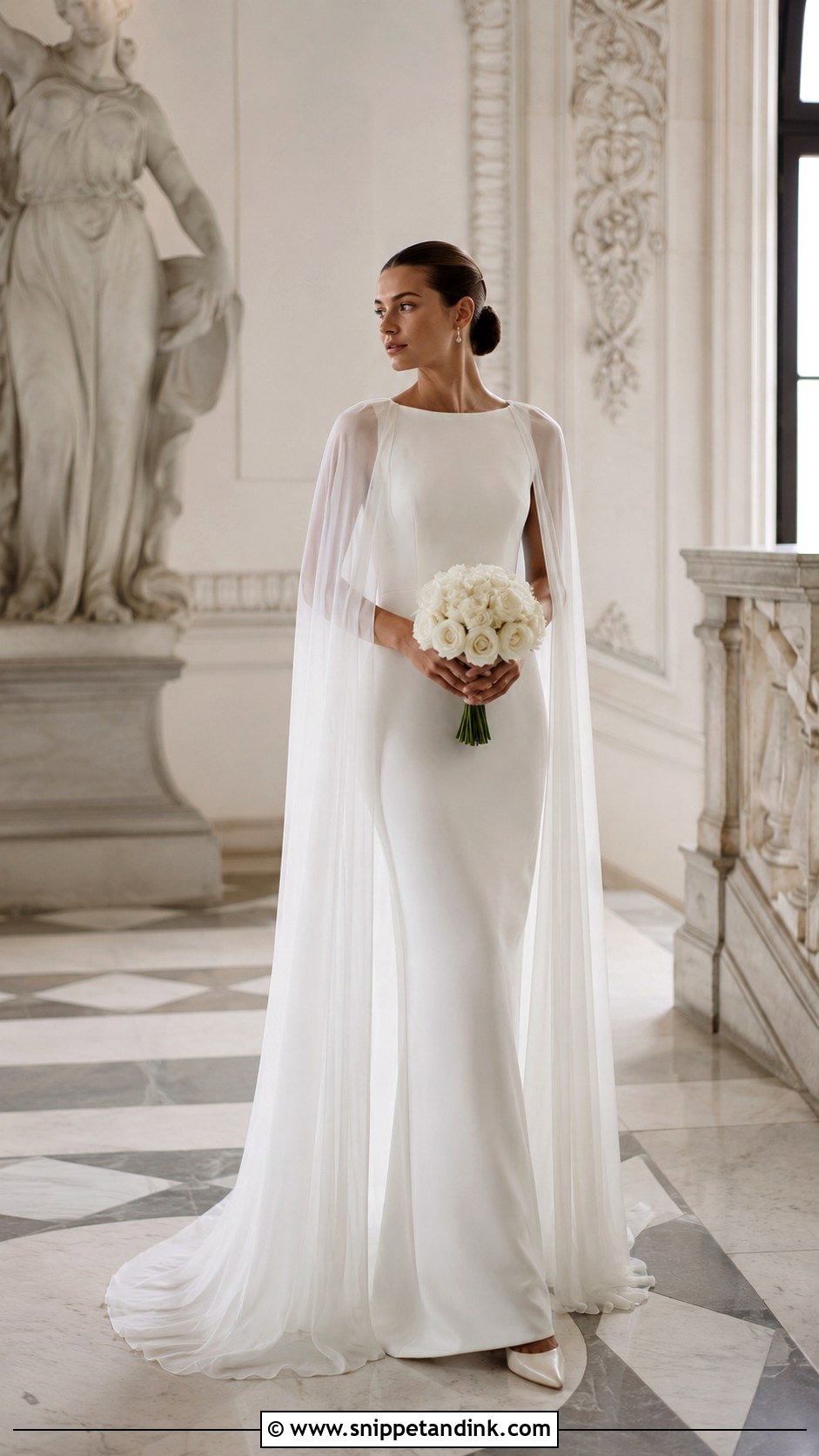 Simple Wedding Dress With Cape - Snippet and Ink - 20 Bride Dress Simple Elegant Ideas