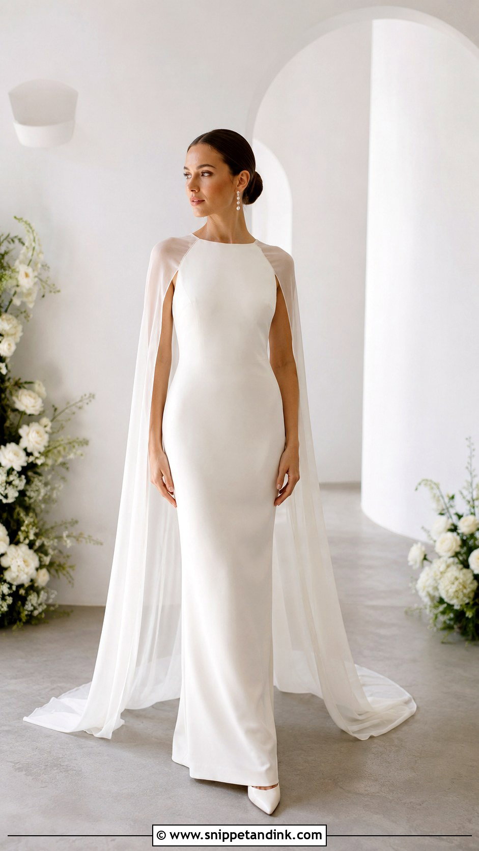 Simple Wedding Dress With Cape - Snippet and Ink - 25 Simple Modest Wedding Dresses