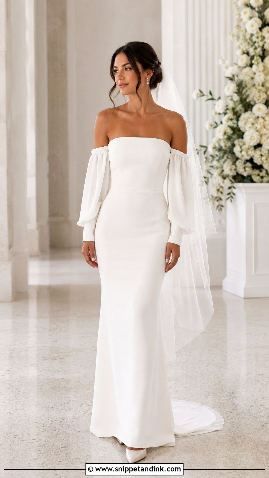 Simple Wedding Dress With Detachable Sleeves - Snippet and Ink - 20 Basic Wedding Dress Ideas