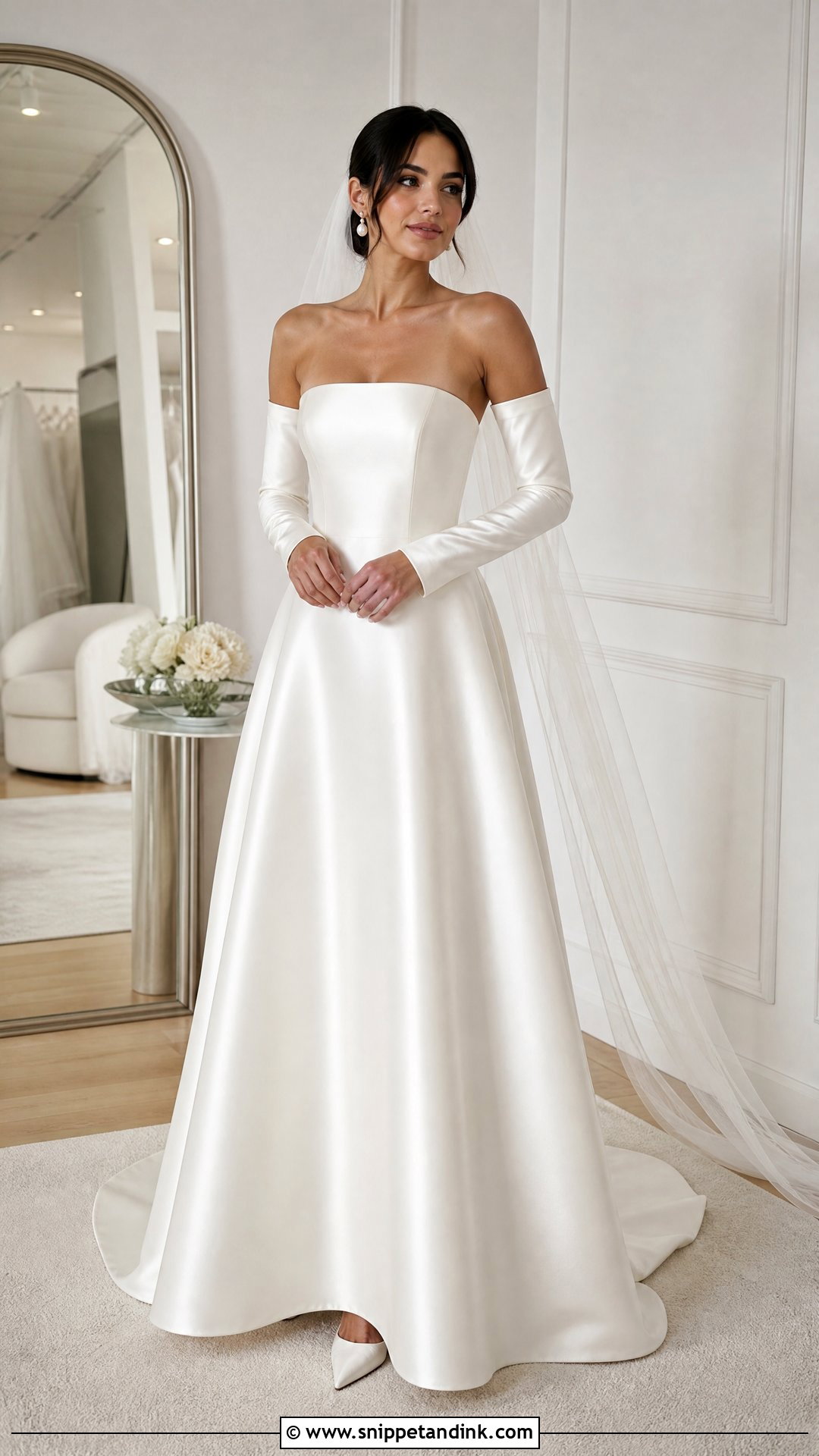 Simple Wedding Dress With Detachable Sleeves - Snippet and Ink - 20 Simple Wedding Dresses with Sleeves