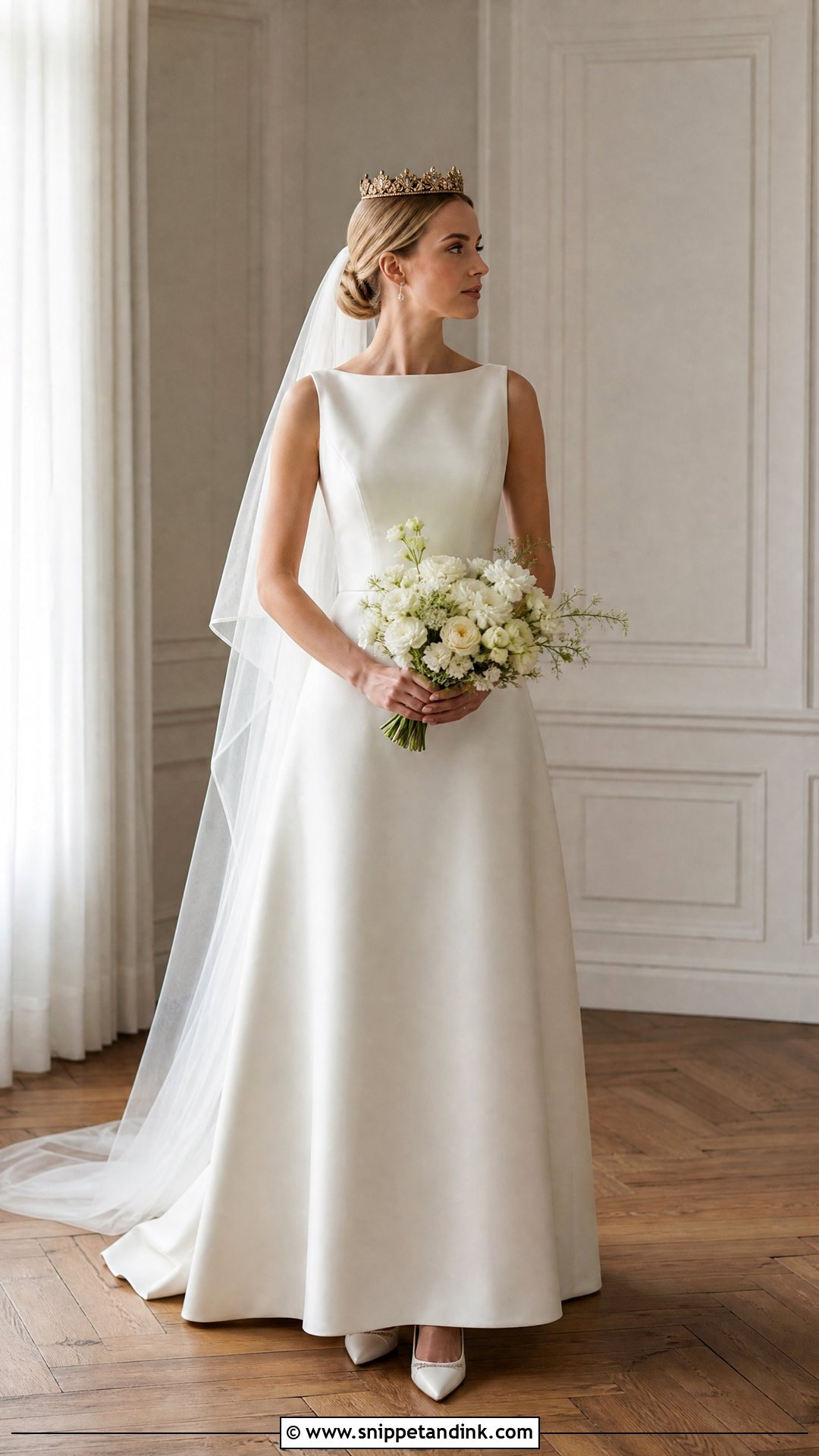 Simple Wedding Dress With Heirloom Crown - Snippet and Ink - 20 Wedding Dress with Crown Ideas