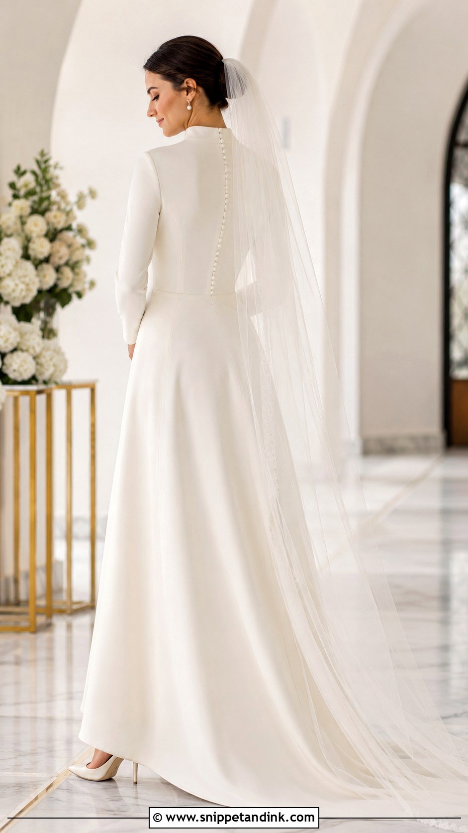 Simple Wedding Dress With High Back - Snippet and Ink - 25 Simple Modest Wedding Dresses