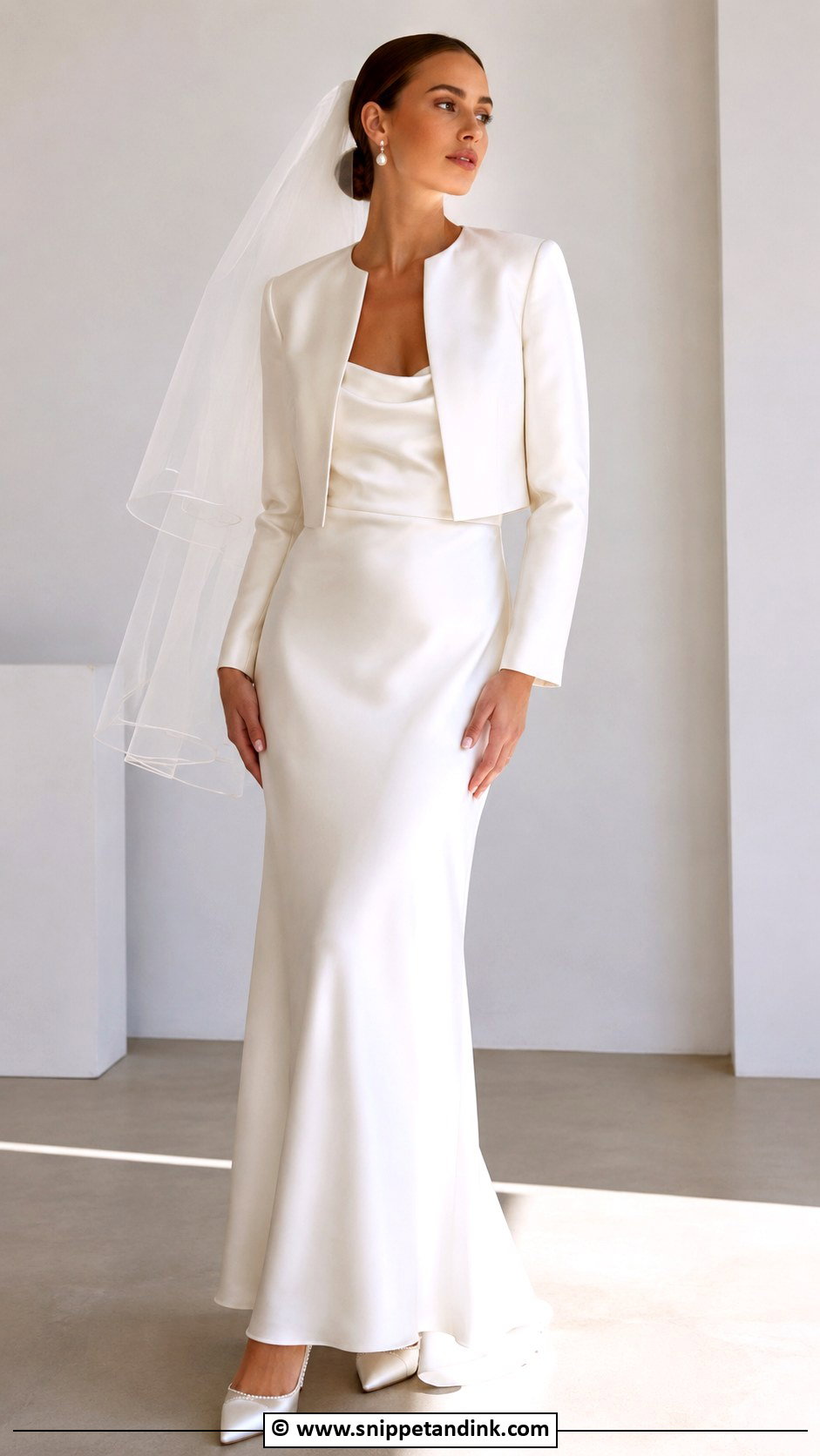 Simple Wedding Dress With Jacket - Snippet and Ink - 30 Simple Timeless Wedding Dress Ideas