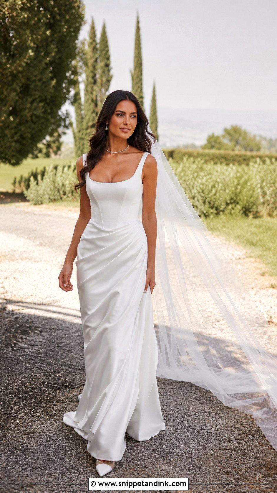 Simple Wedding Dress With Loose Waves - Snippet and Ink - 20 Barbra Palvin Wedding Dress Ideas