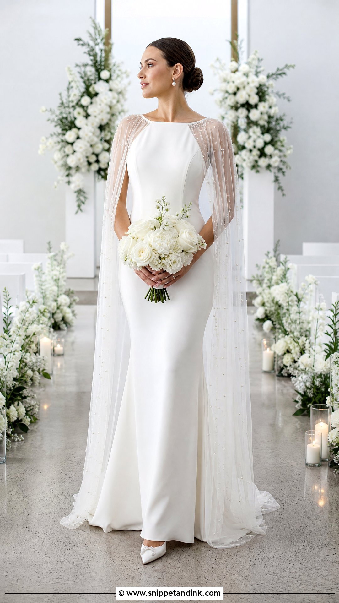 Simple Wedding Dress With Removable Cape - Snippet and Ink - 20 Wedding Dress with a Cape Ideas