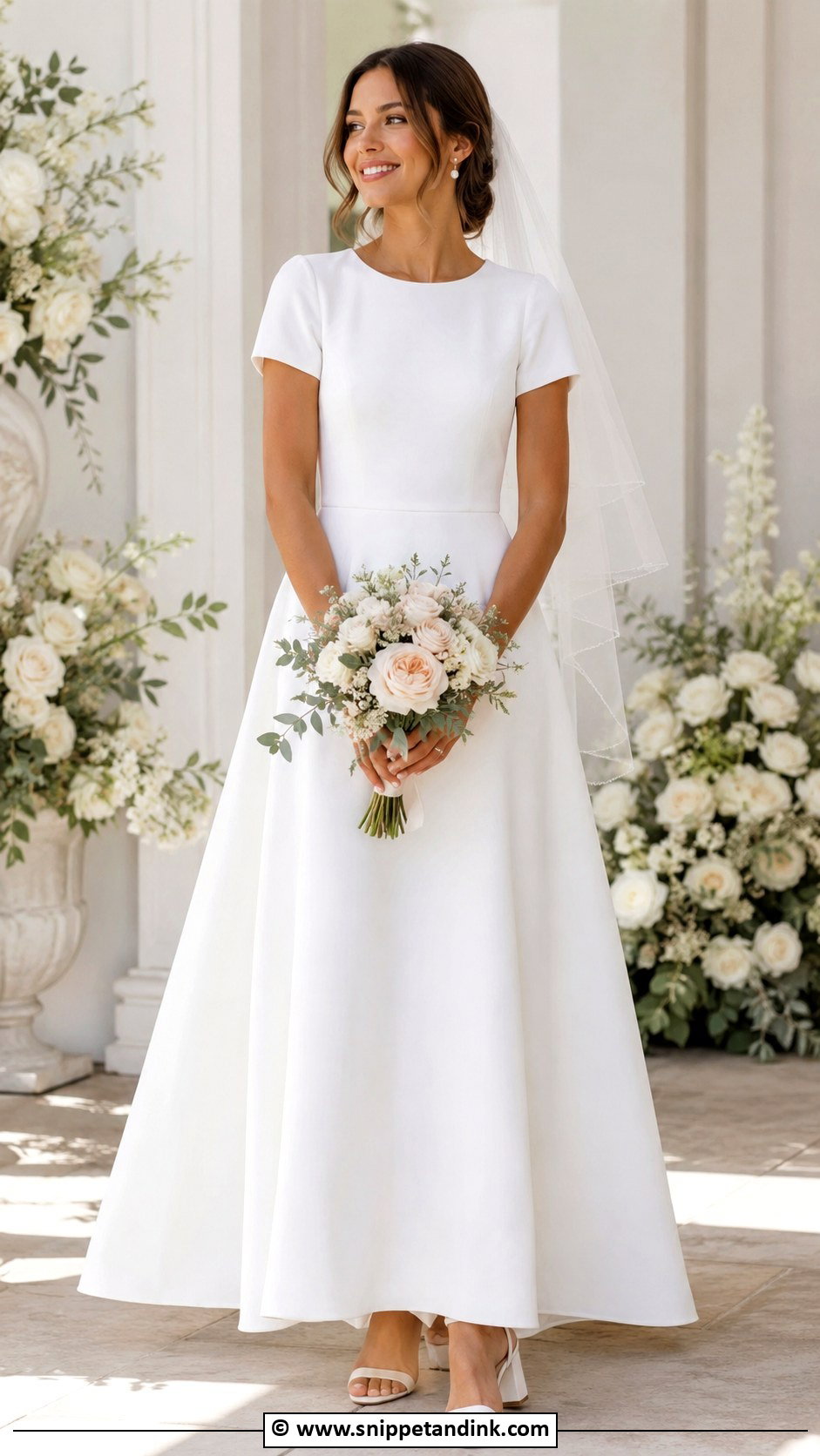 Simple Wedding Dress With Short Sleeves - Snippet and Ink - 35 Simple Elegant Wedding Dress Ideas