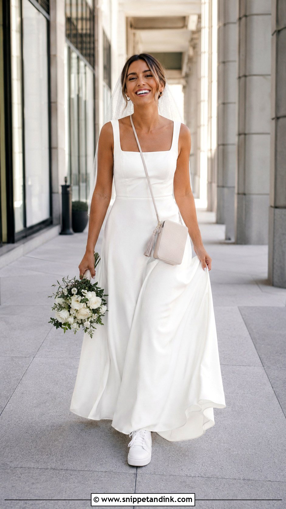 Simple Wedding Dress With Sneakers - Snippet and Ink - 20 Comfy Wedding Dress Ideas