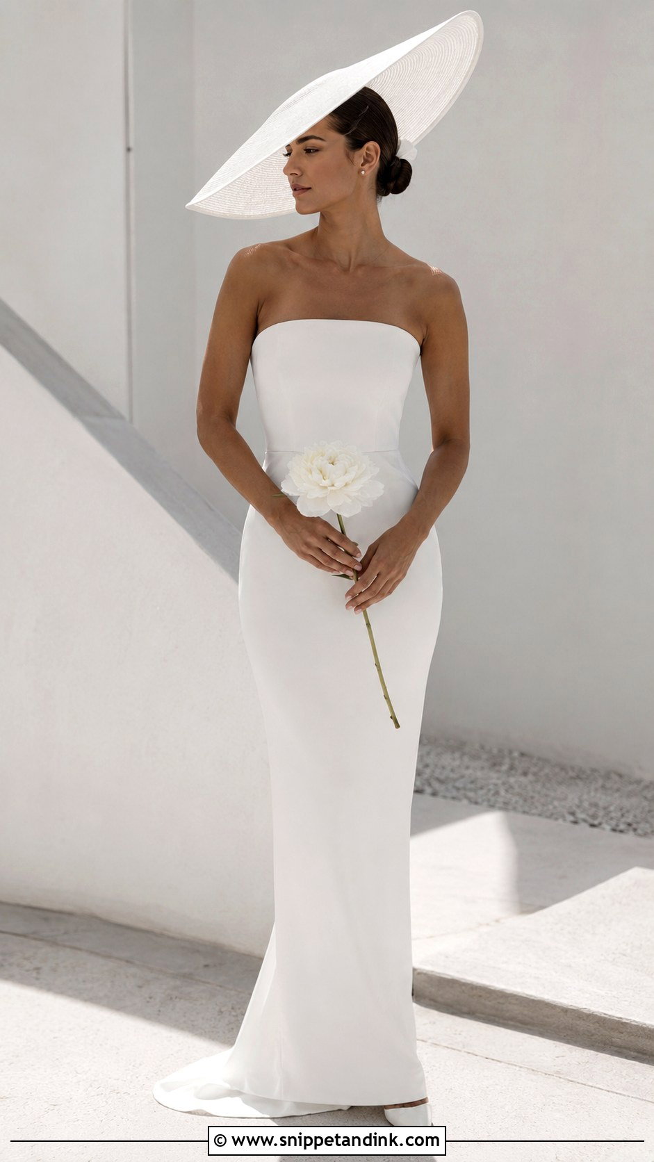 Simple Wedding Dress With Statement Hat - Snippet and Ink - 20 Wedding Dress with Hat Ideas