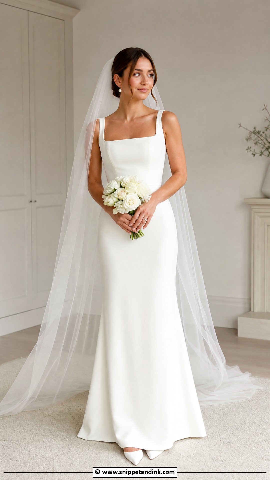 Simple Wedding Dress With Veil - Snippet and Ink - 35 Elegant Wedding Dress Ideas