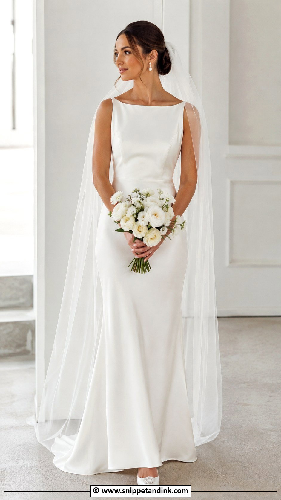 Simple Wedding Dress With Veil - Snippet and Ink - 30 Simple Timeless Wedding Dress Ideas