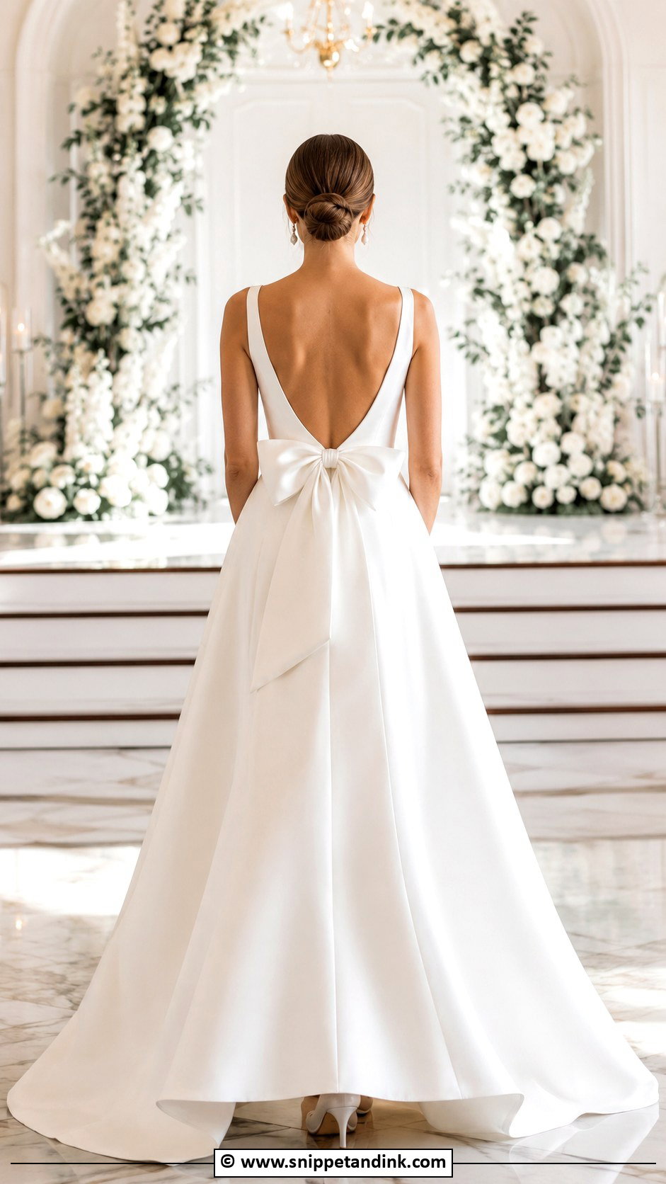 Simple Wedding Gown With Bow - Snippet and Ink - 30 Simple Wedding Gowns