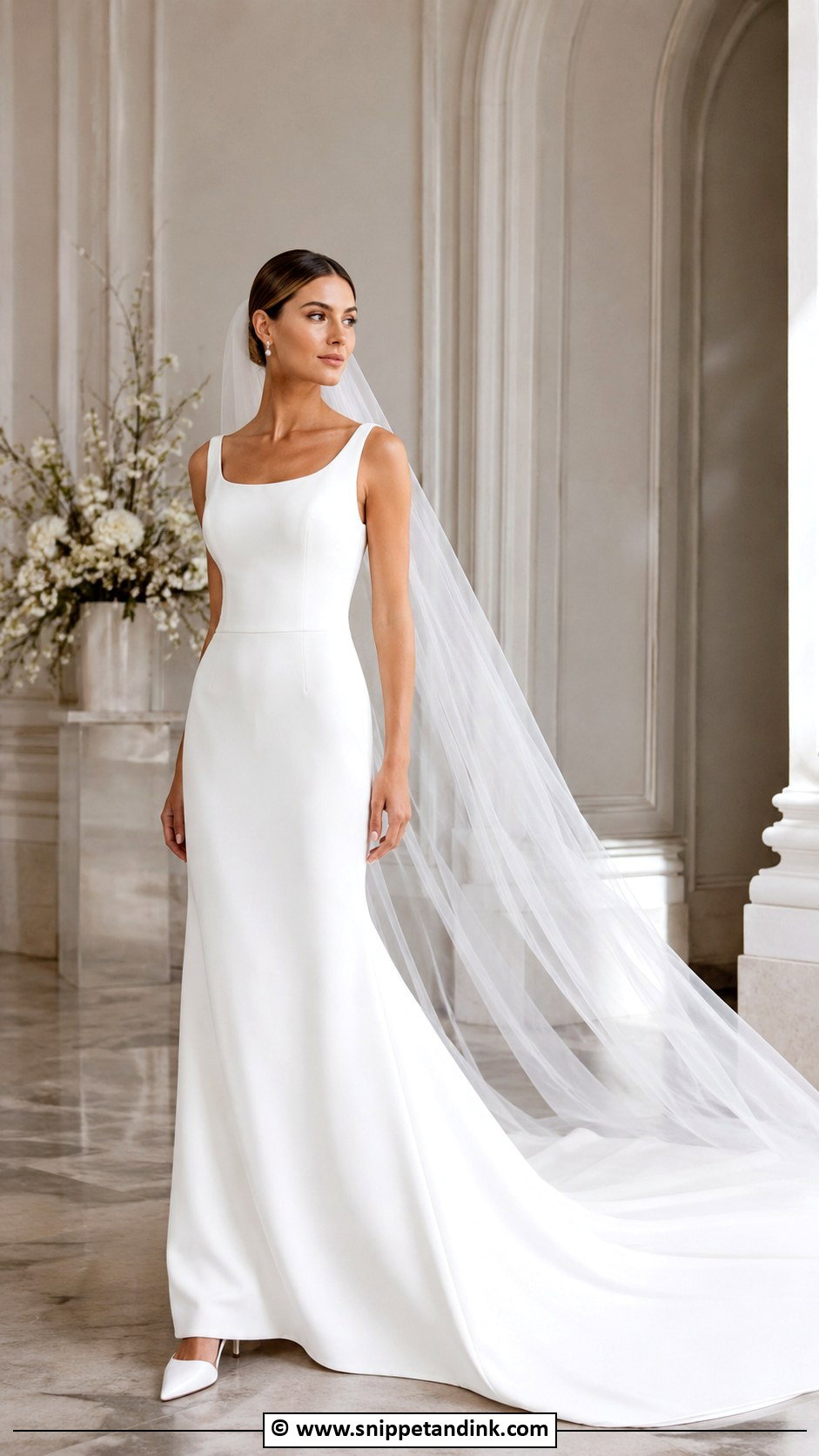 Simple Wedding Gown With Train - Snippet and Ink - 30 Simple Wedding Gowns
