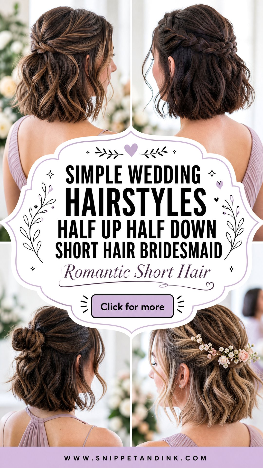 Simple Wedding Hairstyles Half Up Half Down Short Hair Bridesmaid - Simple Wedding Hairstyles Half Up Half Down Short Hair Bridesmaid