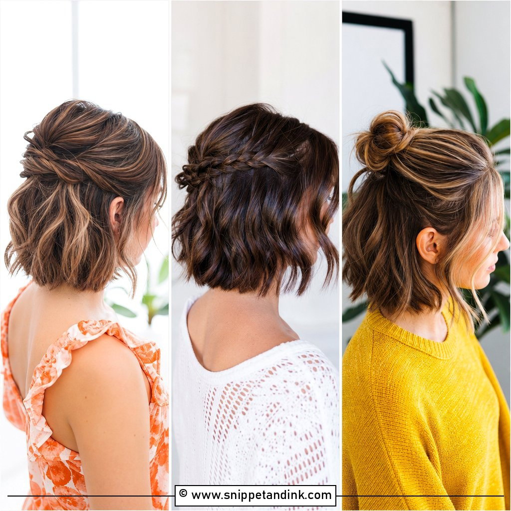 Simple Wedding Hairstyles Half Up Half Down Short Hair Bridesmaid