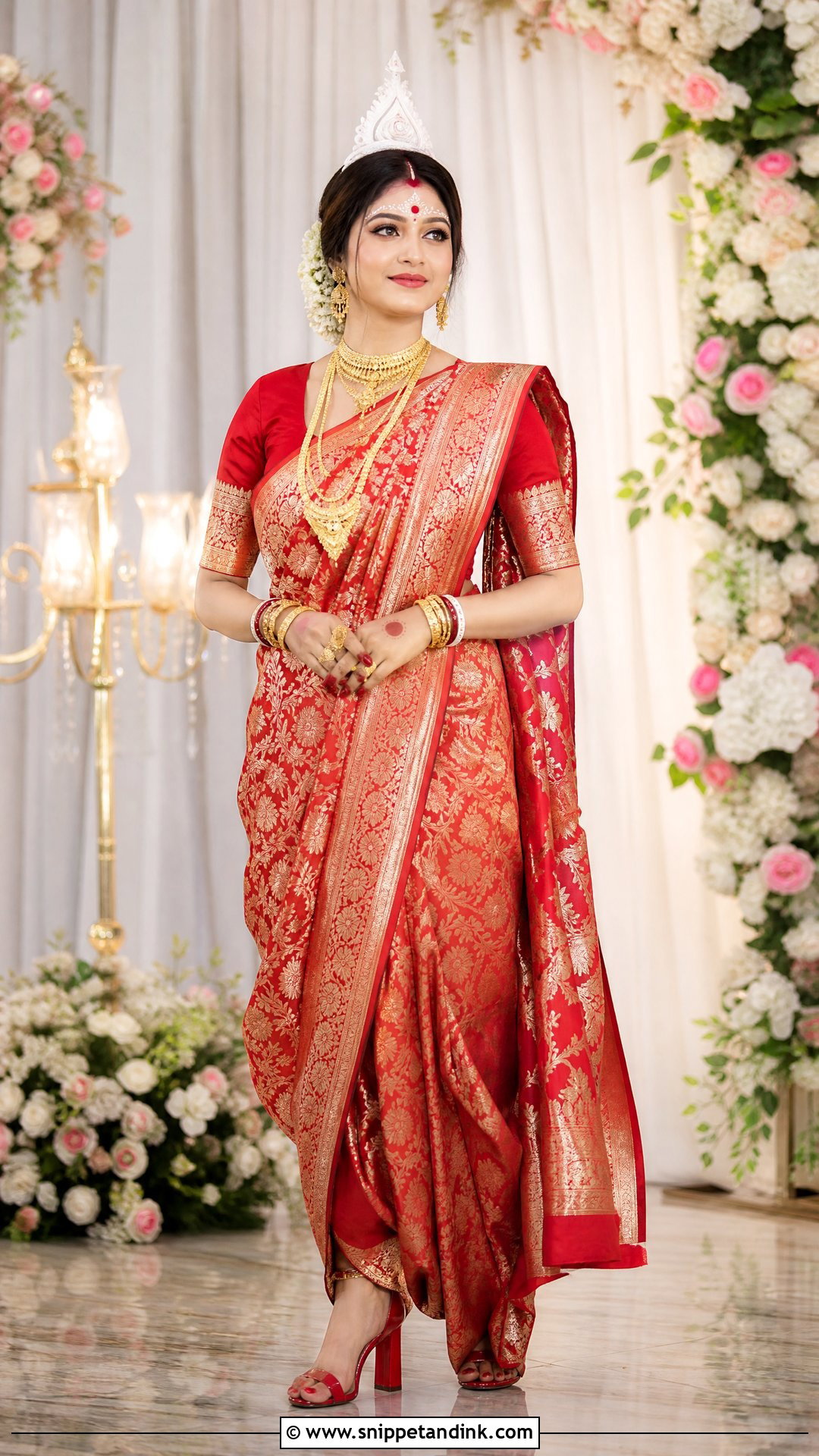 Simple White Bridal Kolka Design - Snippet and Ink - 25 Bridal Kolka Design Ideas
