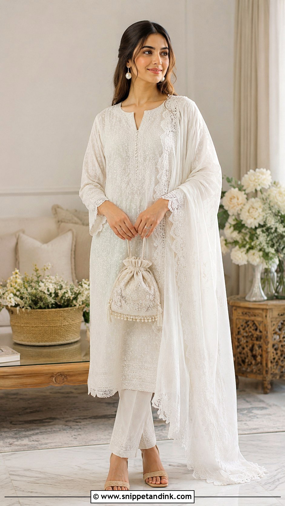 Simple White Kurta Nikkah Outfit - Snippet and Ink - 25 Simple Nikkah Outfit Ideas