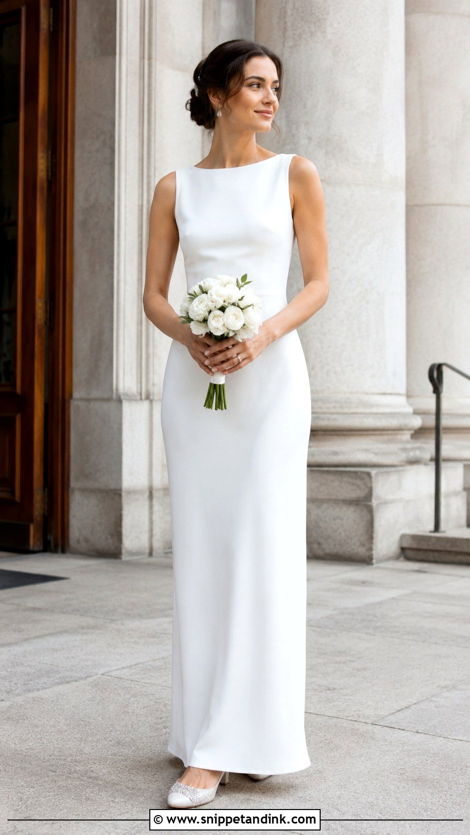 Simple White Maxi Dress Civil Wedding Outfit - Snippet and Ink - 20 Casual Civil Wedding Outfit the Bride Ideas