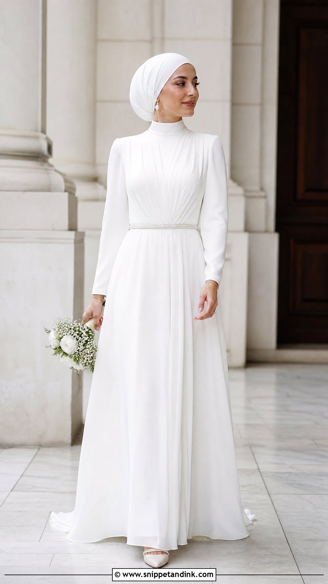 Simple White Maxi Dress Hijab - Snippet and Ink - 25 Simple Wedding Dress Hijab Ideas