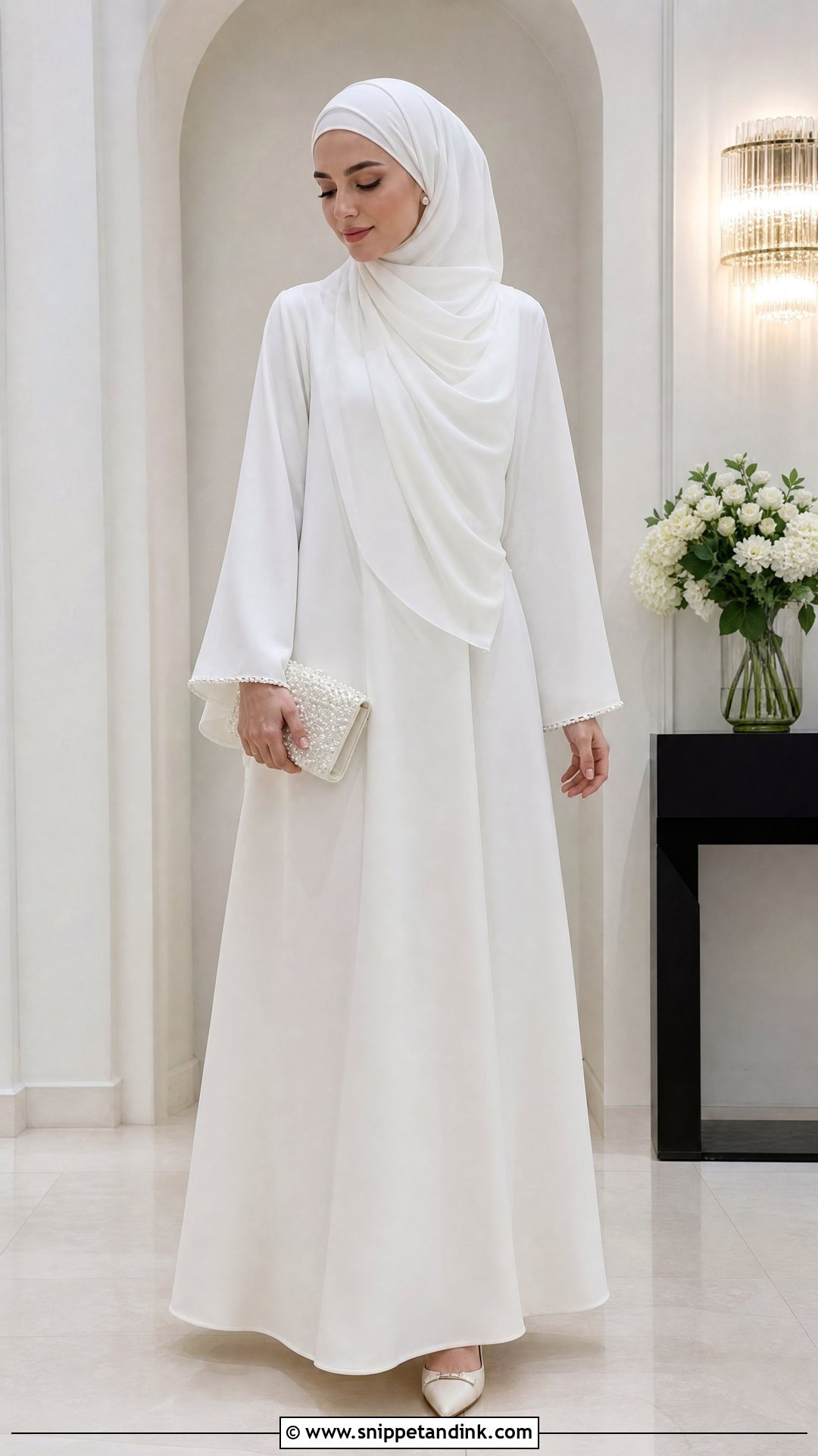Simple White Nikkah Abaya - Snippet and Ink - 20 Simple White Nikkah Dress Ideas