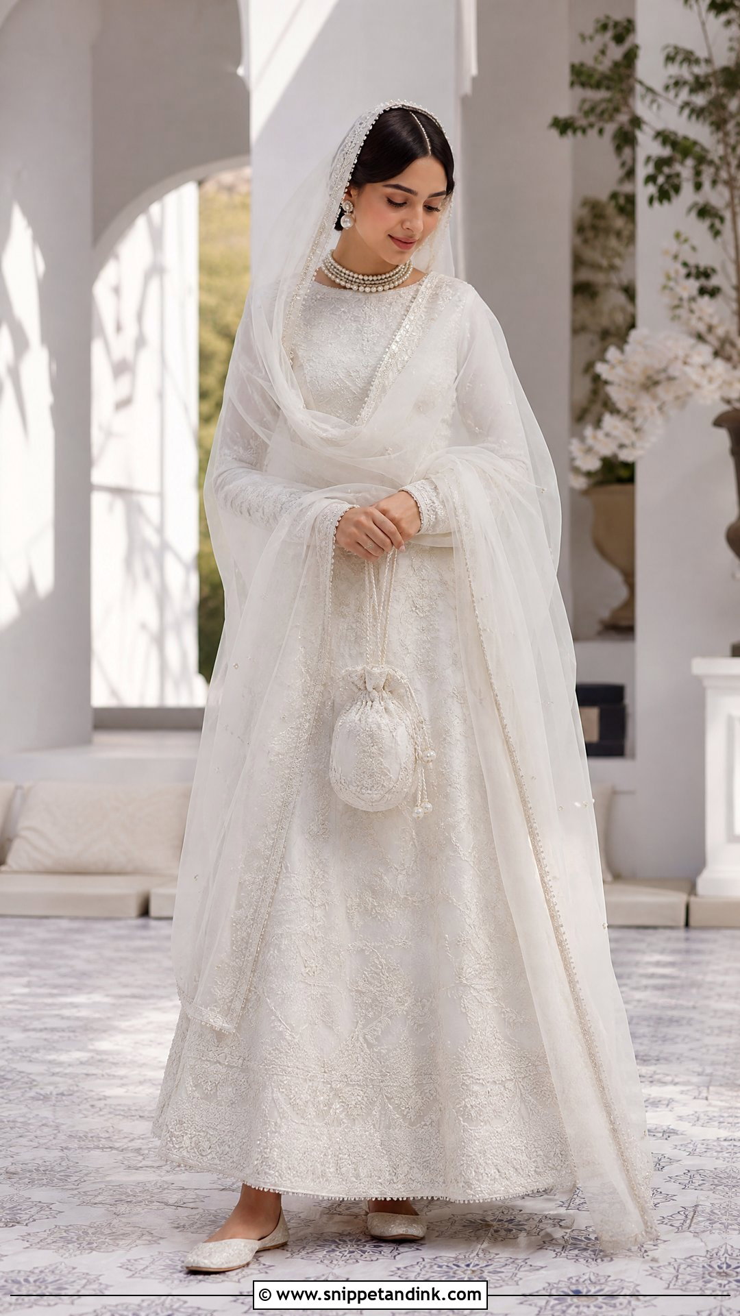 Simple White Nikkah Lehenga - Snippet and Ink - 20 Simple White Nikkah Dress Ideas