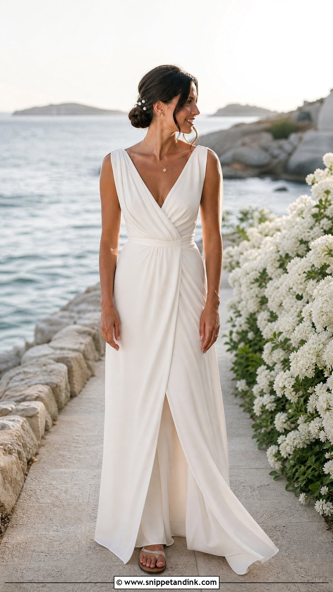Simple Wrap Beach Wedding Dress - Snippet and Ink - 20 Simple Beach Wedding Dresses