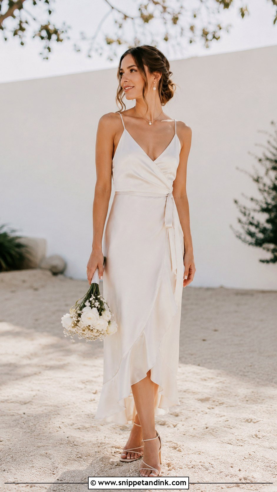 Simple Wrap Elopement Dress - Snippet and Ink - 30 Simple Elopement Dress Ideas