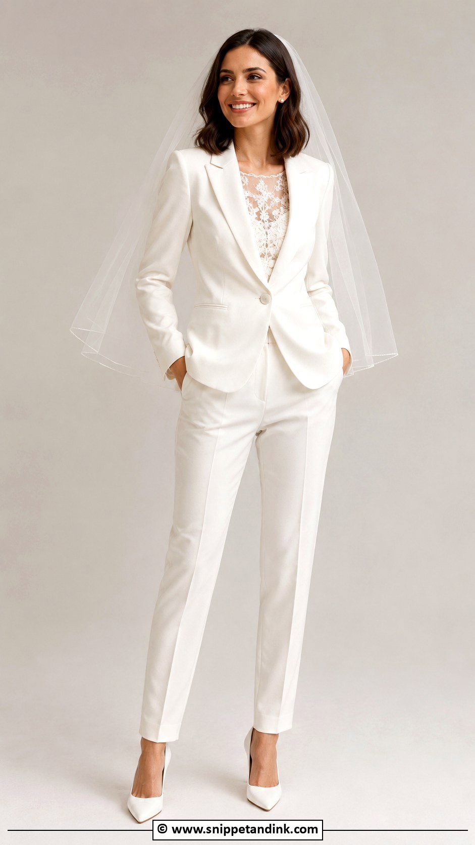 Single Button Bride Suit - Snippet and Ink - 25 Bride Suit Ideas