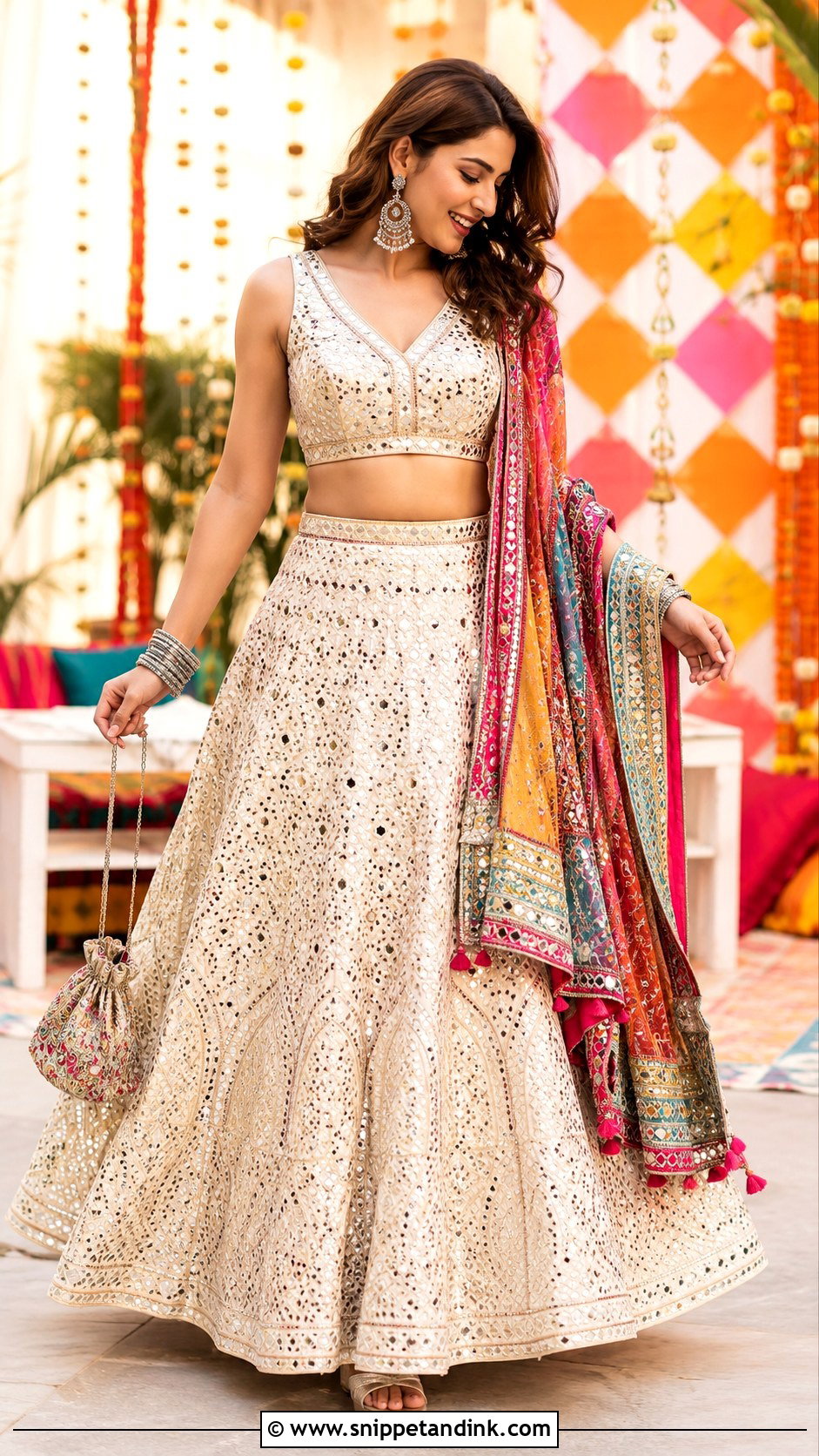 Sister Mirror Work Lehenga For Brother Wedding - Snippet and Ink - 30 Indian Brother Wedding Dress for Sister Ideas
